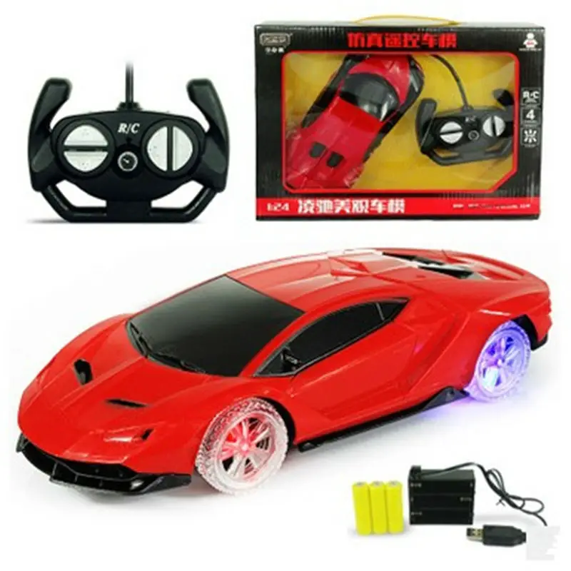Светящееся цветное колесо 1:24 4CH RC коллекция автомобилей Радиоуправление led могут