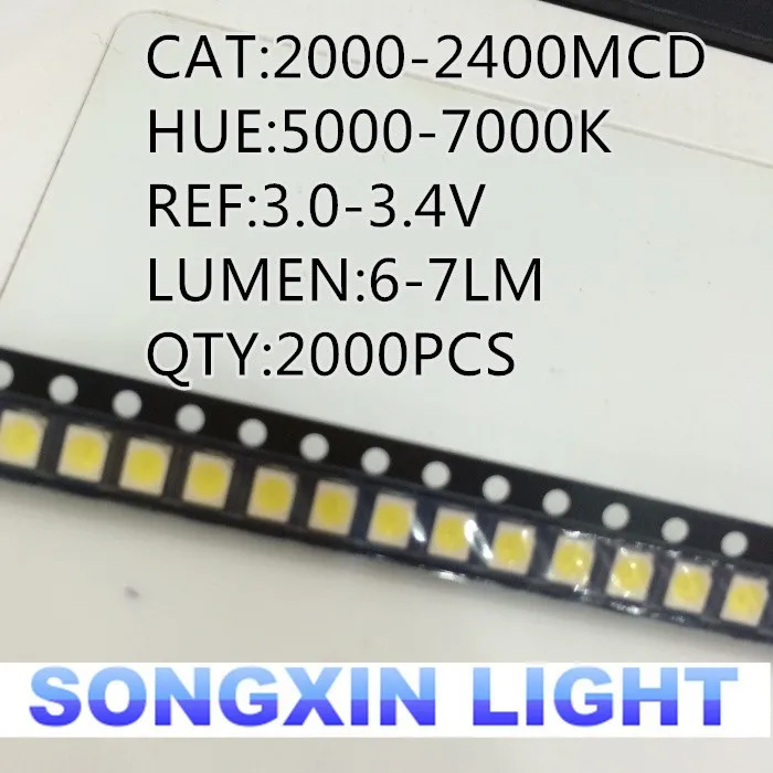 100 шт./лот 1210 Белый 3528 SMD светодиодный яркий белый светильник-излучающие диоды для подавления переходных скачков напряжения 5000-7000k 6-7lm 2000-2200mcd 2,8-3,6 v 3528 холодный белый