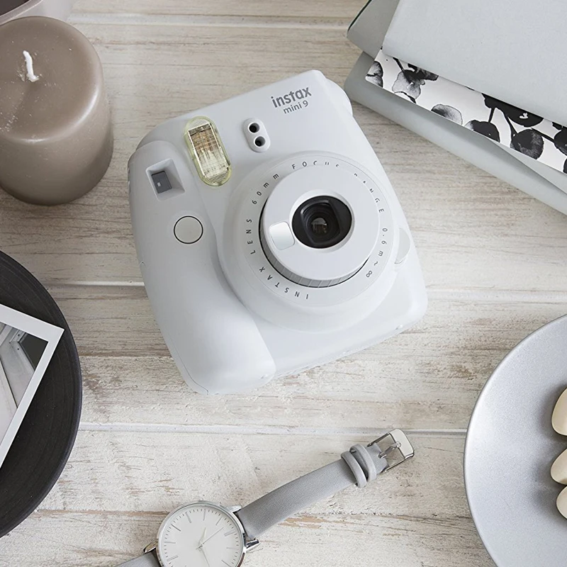 Fujifilm Instax Mini 9 мгновенная фотопленка дымчато белая камера с наручным ремешком Fuji