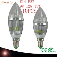 10x led candelabra bulb candle light e14 e27 9w 12w 15w warmnaturecool white bulb lamp dimmable 110v220v led bulb lamp ce rohs