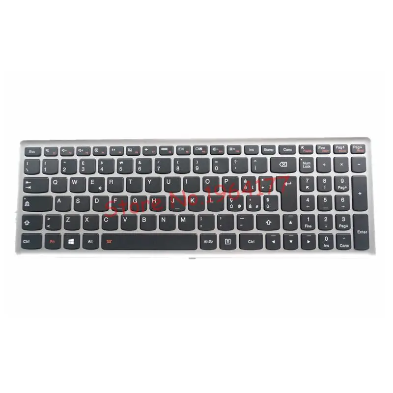 Клавиатура Italian IT для Lenovo Ideapad Z710 U510 клавиатура ноутбука Серебристая Рамка с