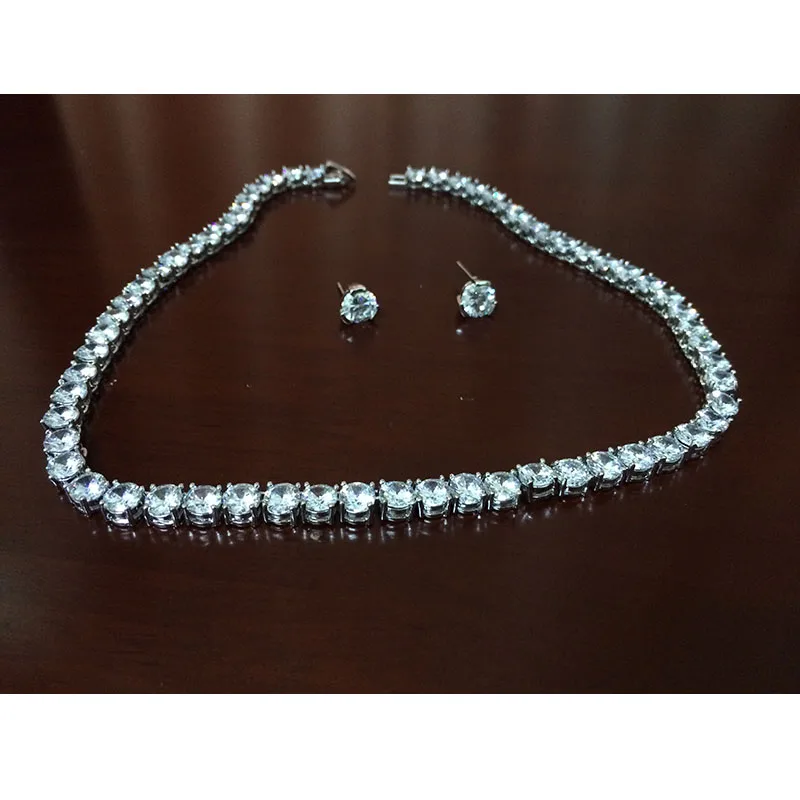 Ожерелье и серьги с фианитами Большой Карат | Украшения аксессуары