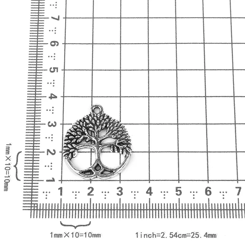 10 шт./лот сплав металл античное серебро Цвет подвески в виде дерева DIY ювелирных