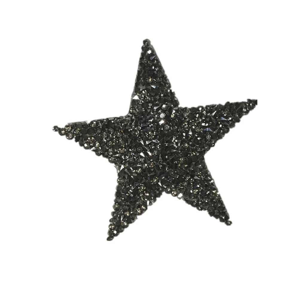Блестящие нашивки Стразы с изображением пятиконечной звезды модная блестящая