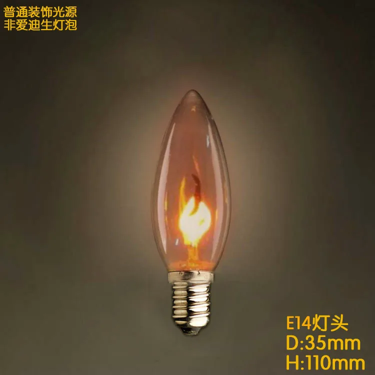 C35 E14 fire 220V Винтаж Ретро E14 Edison спиральная лампа накаливания светильник лампы накаливания для подвесные светильники Гостиная Спальня 220V Новинка приспособление - Цвет: C35 E14 fire 220V
