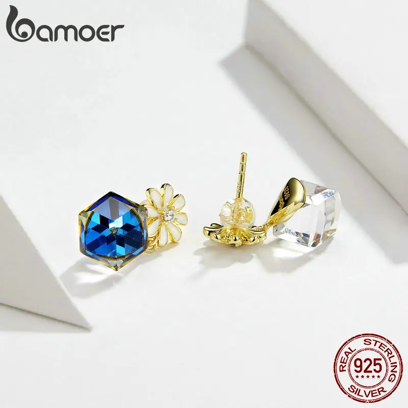 Женские серьги подвески из серебра 925 пробы с австрийскими