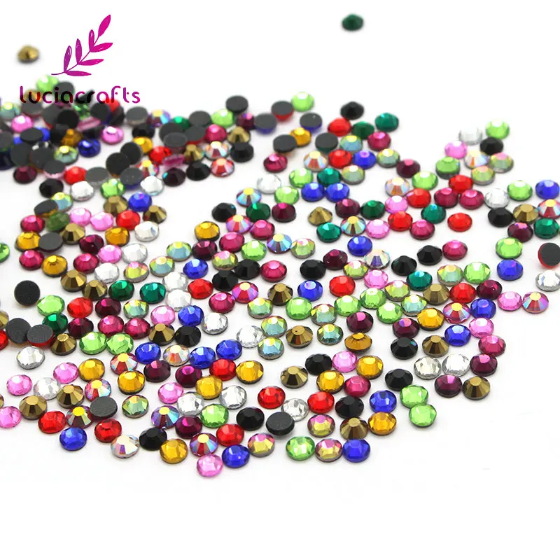 Lucia crafts 1440 шт./лот Блестящие кристаллы разных цветов с горячей фиксацией стразы