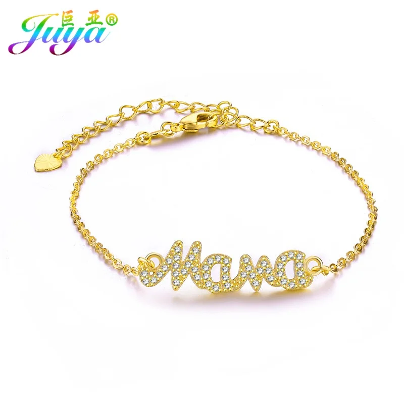 Gold Juya Прямая поставка, женские браслеты, золото/серебро, браслеты с подвесками для женщин, ручная работа, Mama Boy, браслеты для девочек, ювелирные изделия для дружбы - Окраска металла: Gold