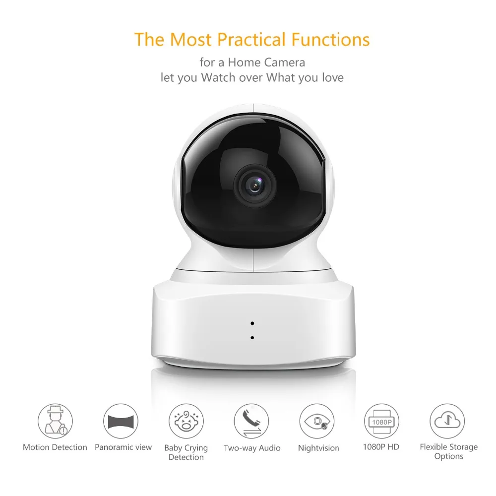 Домашняя камера видеонаблюдения YI Cloud 1080P HD беспроводная ip панорамирование