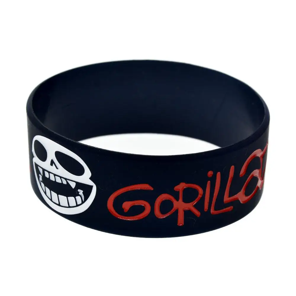 1 шт. черный один дюйм широкий Gorillaz силиконовый музыкальный браслет