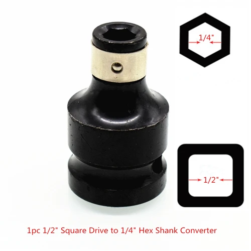 1pc Socket Converter Адаптер-переходник с шестигранным хвостовиком и квадратным приводом, быстросъемный ударный ключ, отвертка, держатель бит, адаптер преобразования - Цвет: 1pc Socket Converter