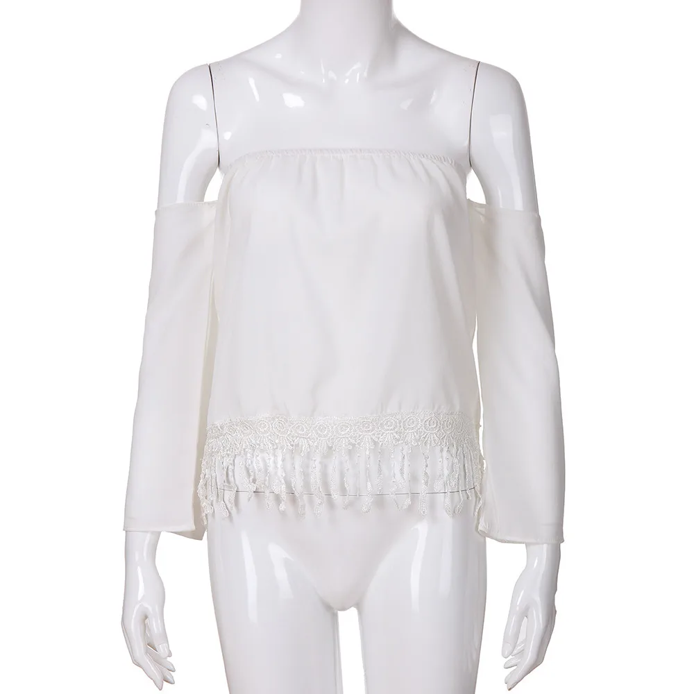 Футболка женская летняя шифоновый с открытыми плечами топы длинными рукавами и