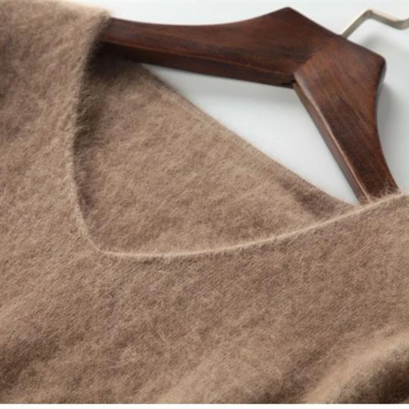 Autumn Winter Sweater Fashion 100% Mink Cashmere Long Women Dress Slim Warm Sweaters Knitted Pullovers Tops Female | Женская одежда