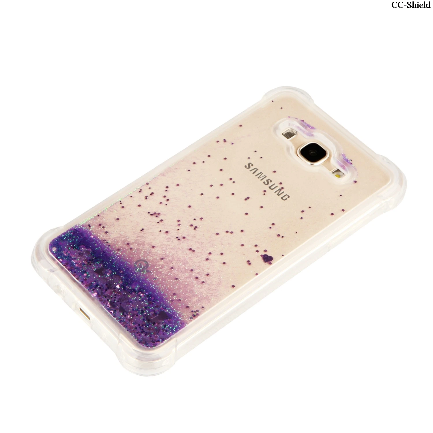 TPU Case for Samsung Galaxy J7 Neo 2017 J701 SM-J701F/DS SM-J701MT SM-J701M Dynamic Flow Liquid Flash Crystal Clear Back Cover |