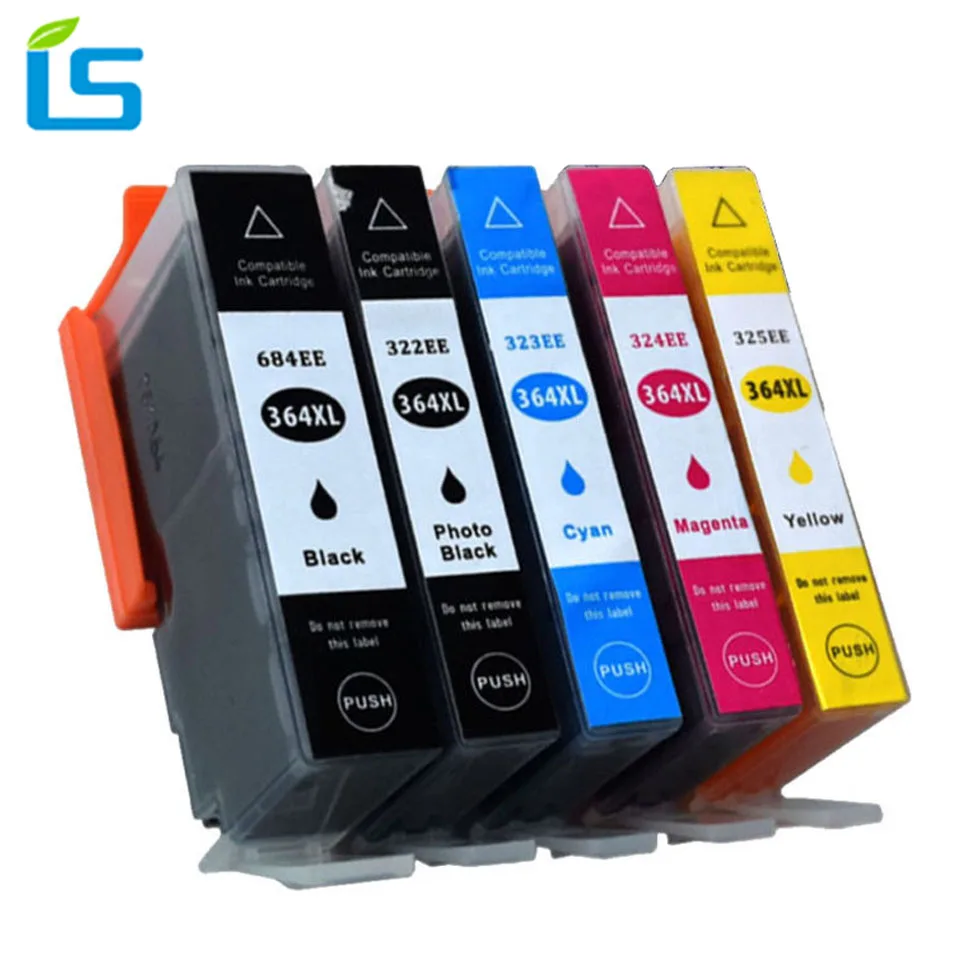5 шт./компл. 364xl Совместимость Замена для HP 364 xl чернила Deskjet 5510 5515 6510 7510 B8550 B209a B209c B210a