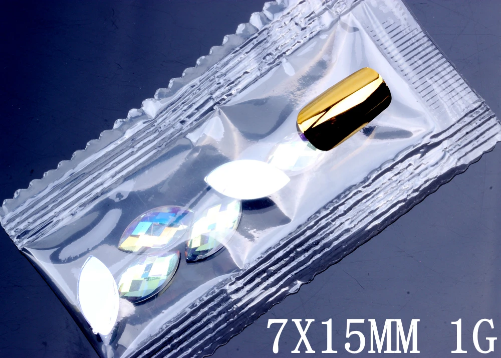 7x15mm 1g Акриловые стразы в форме глаз 7 г, 600 шт., 7 размеров, Стразы для ногтей с плоской задней поверхностью, 3D Стразы для рукоделия - Цвет: 7x15mm 1g