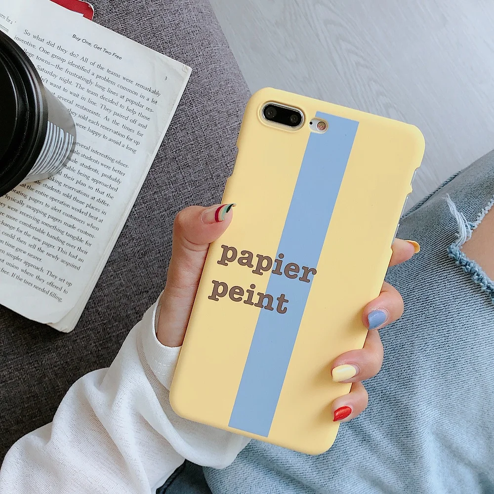 Простой литературный чехол для телефона iphone X XS MAX XR с английским словом Papier Peint