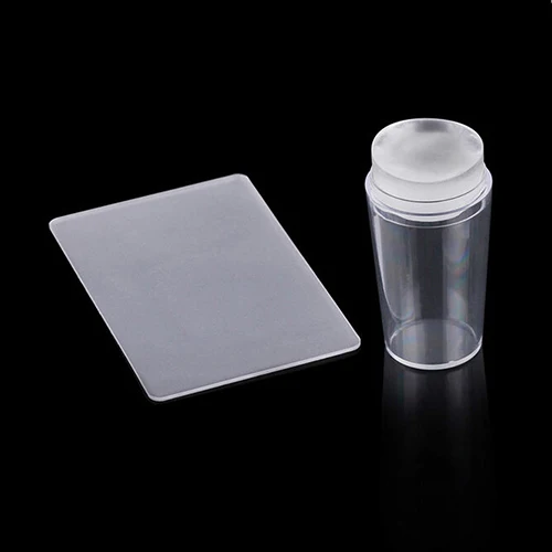 2 in 1 Clear Jelly Nail Art Stamping Kit Soft Stamper+ Scraper Manicure Tool Hot