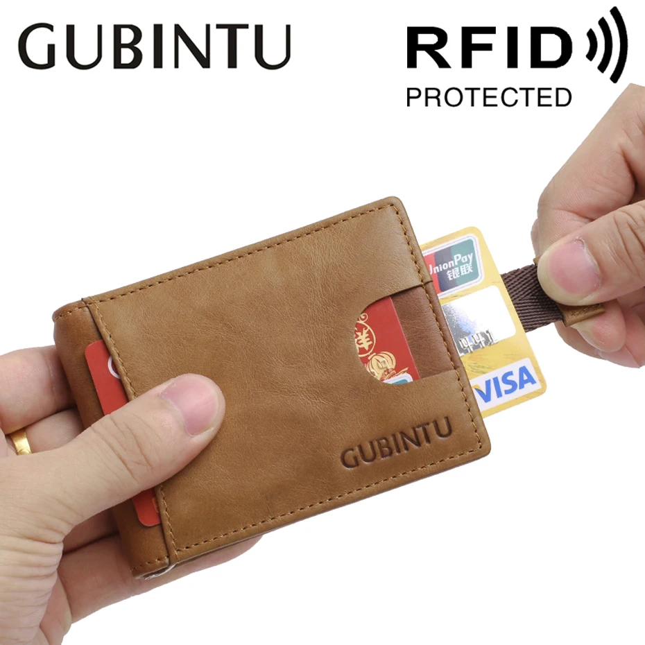 Kashelek для мужчин кошелек RFID с денежный зажим купюр бизнес держатель карт и я денег