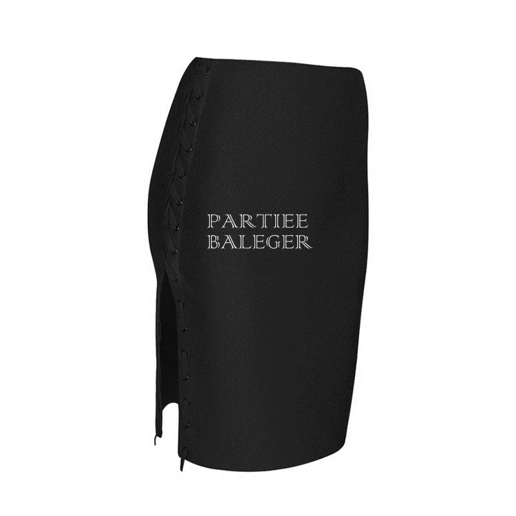 2019 Новая летняя шикарная юбка с перекрещенными лямками на шнуровке выше колена