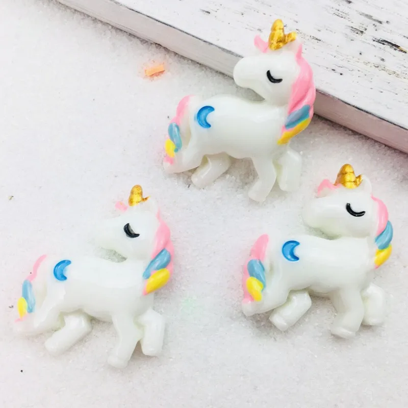 28x22mm 10pcs Mixed cute unicorn flatback resin cabochon For DIY Accessories | Украшения и аксессуары