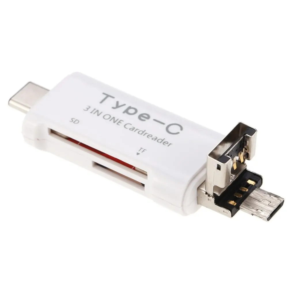 3 в 1 Многофункциональный ОТГ кардридер USB C Micro комбинированный адаптер для MacBook