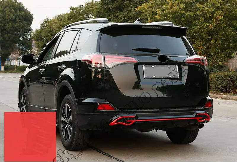 Подходит для Toyota RAV4 2016 Красный передний бампер с светодиодный светильник и