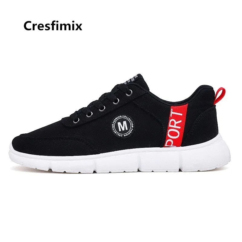 Мужская обувь Cresfimix черная повседневная на шнурках белого цвета C5004|Мужские