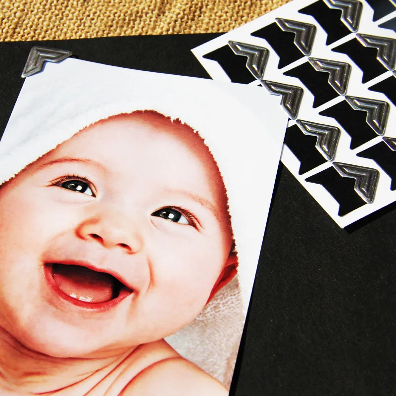 Винтажные угловые наклейки из крафт-бумаги 120 шт./лот (5 листов) для скрапбукинга