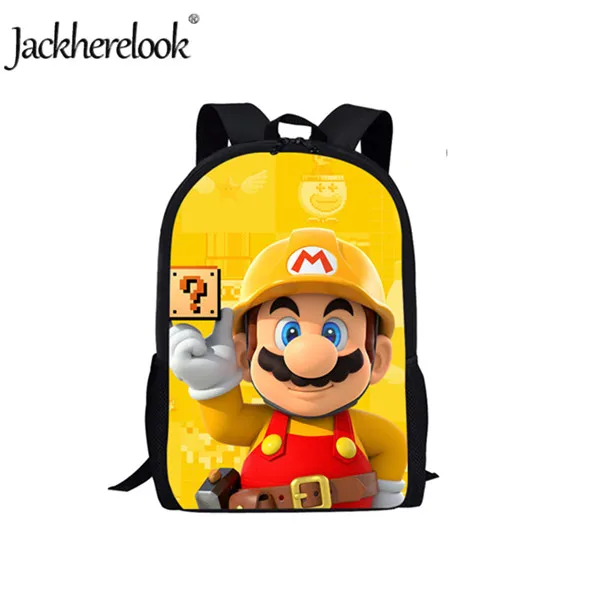 HMC1444C Jackhereook большие школьные сумки набор для мальчиков Детский рюкзак для детей Аниме Супер Марио Bros печатных начальной Mochila школьный рюкзак - Цвет: HMC1444C
