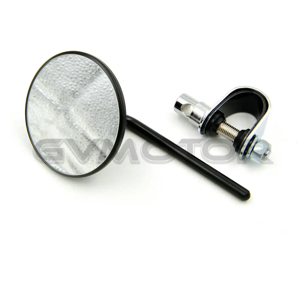 Черное винтажное зеркало заднего вида Cafe Racer с зажимом 3 дюйма для мопеда