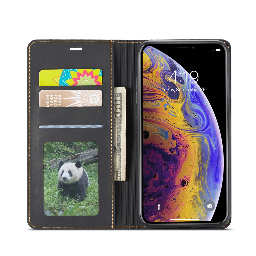 Магнитный флип-чехол для iPhone 11 Pro XS Max XR X чехол 7 8 6S 6 Plus роскошный кожаный с