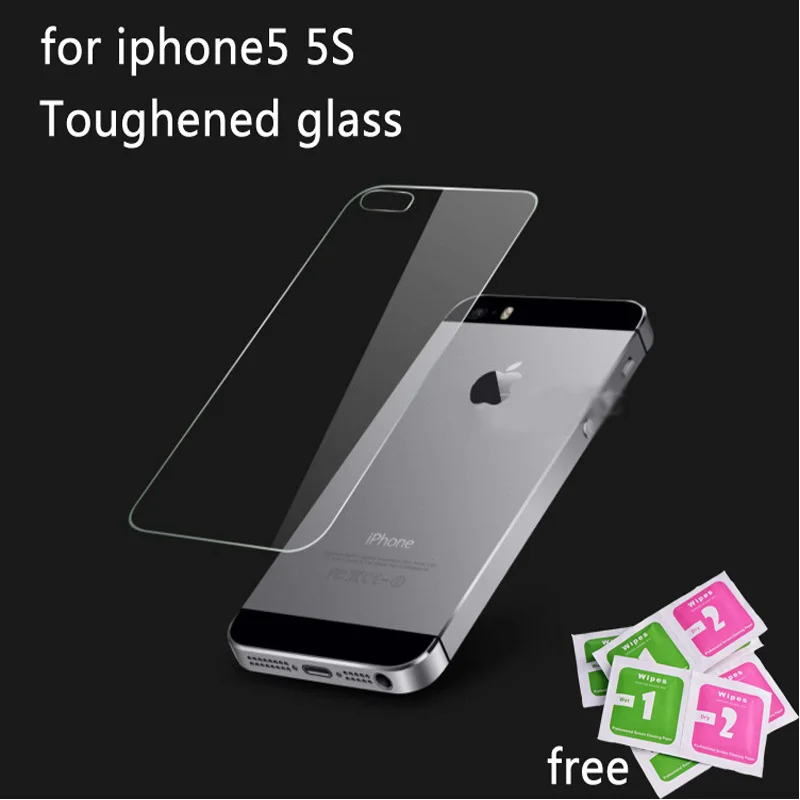 Закаленное защитное стекло на заднюю панель для iPhone 5 5S SE прозрачная ударопрочная