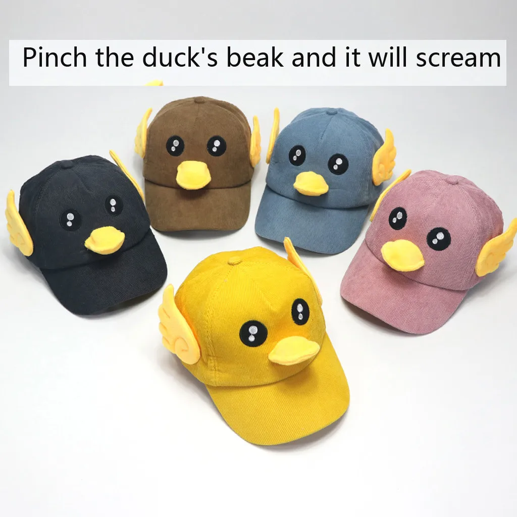 Женская зимняя Осенняя милая детская мягкая хлопковая шапка унисекс в виде утки
