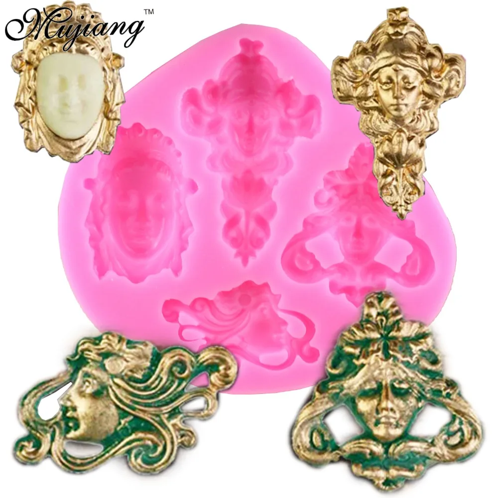 Винтажная форма для лица силиконовая помадки формы тортов шоколадные Формы