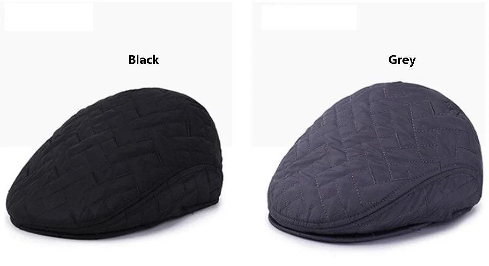 Зимняя теплая Кепка Newsboy Casquette Gavroche черная классическая серая мужская хлопковая