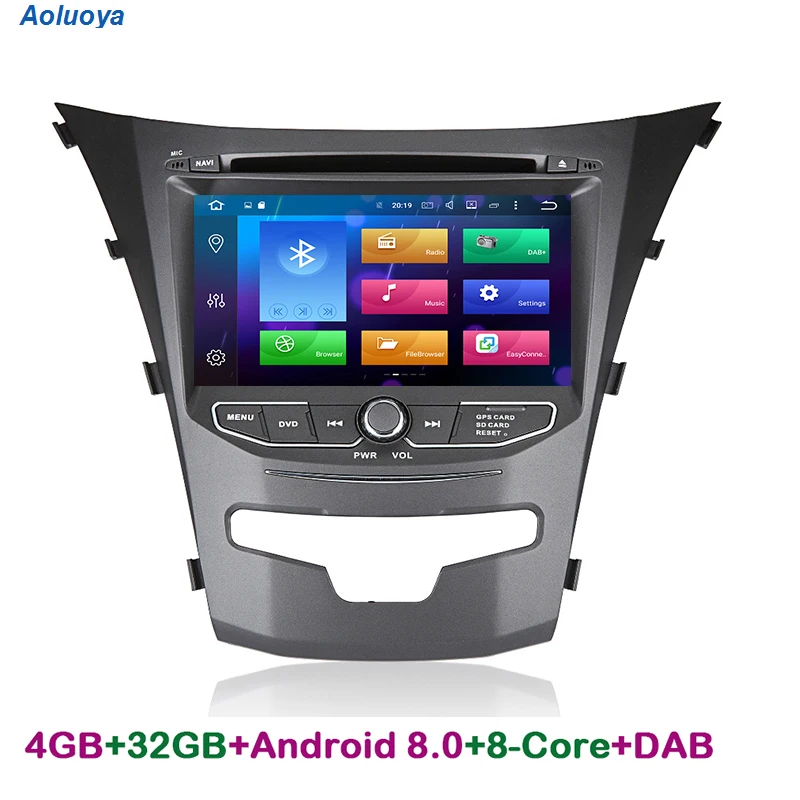Aoluoya RAM 4 Гб Восьмиядерный 2 Din Android 8 0 автомобильное радио DVD GPS навигация для Ssangyong