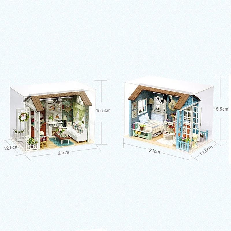 Ручной работы 3D Деревянный кукольный домик Модель DIY моделирование Miniatura