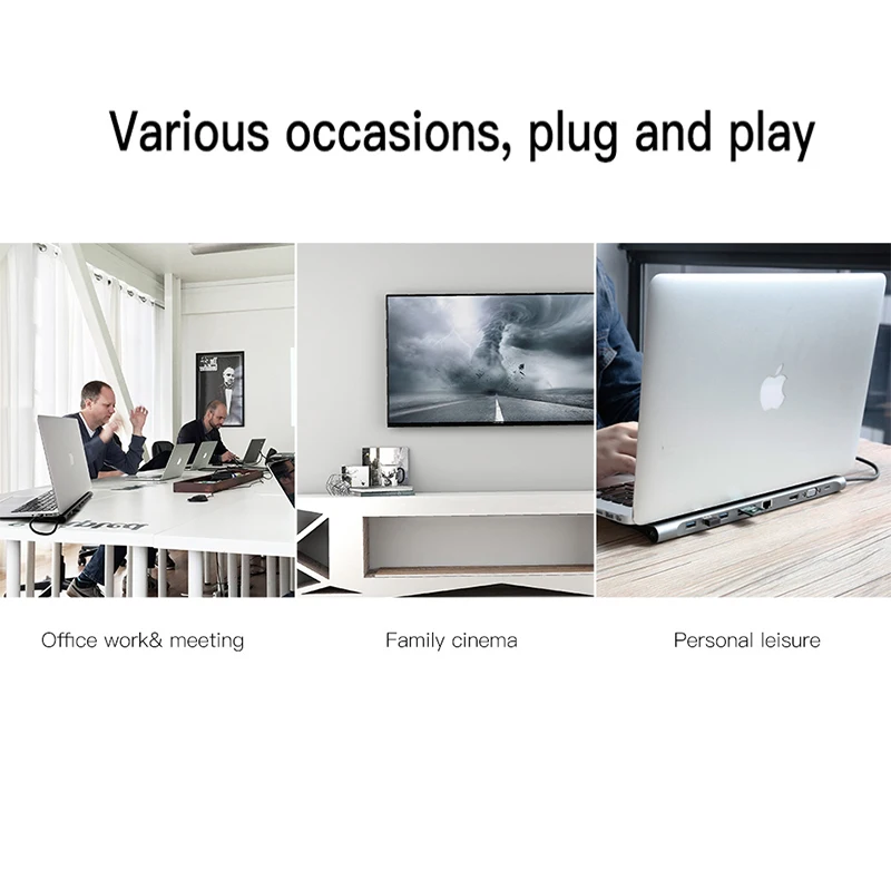 Baseus USB C концентратор для Macbook Pro/Air Тип c до 4KHD VGA RJ45 мульти Порты 3 0 USBC с PD Мощность