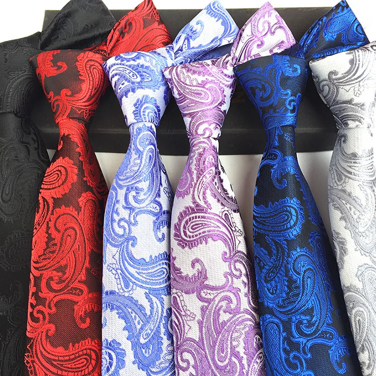 Модные мужские галстуки, классические шелковые галстуки с цветочным рисунком Пейсли, свадебные мужские вечерние галстуки, деловые галстук...