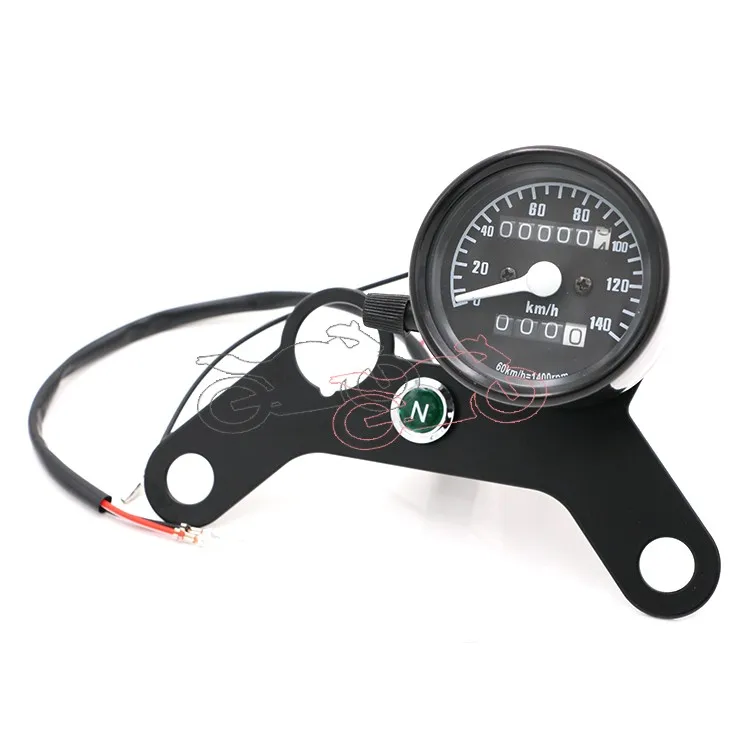 Universal Fit Motorcycle Metal Speedometer Meter+ Bracket Double Color LED Light Odometer Speed Meter Gauge Miles 0-140km/h | Автомобили и
