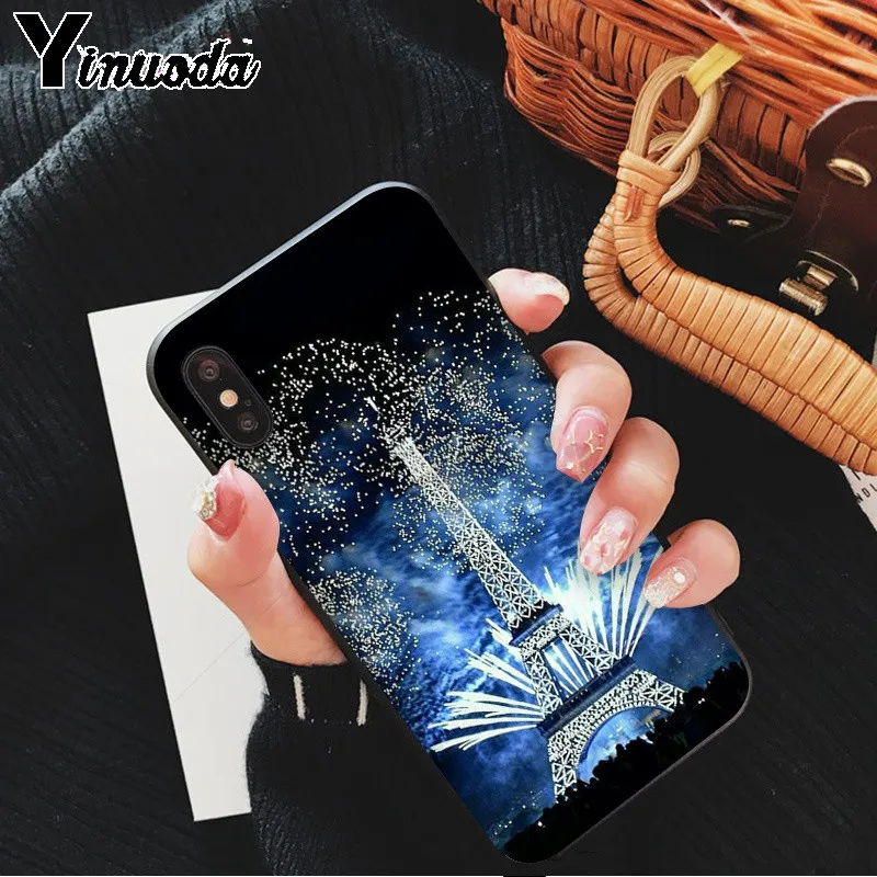 Yinuoda Эйфелева башня Париж Любовь розовый DIY Окрашенные красивый чехол для