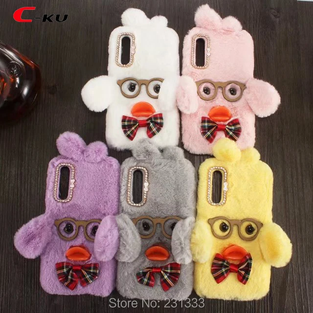 Мягкий чехол из ТПУ C ku 3D Duck Dr Hair Furry для Huawei P20 PLUS Mate 10 MATE 9 PRO P10 LITE Y5 Y6 II P Smart Warm Skin 1