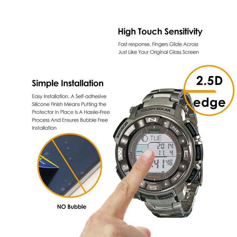 Защитный закаленное Стекло для Casio prw-2500 Экран протектор Ультар Ясно