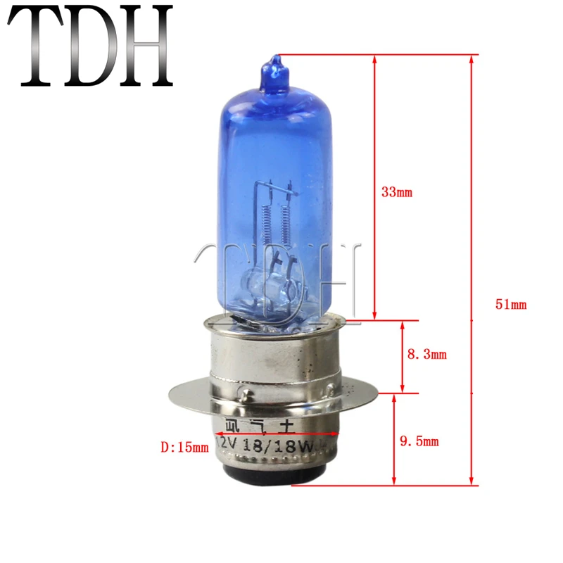 Галогенная лампа для мотоцикла 12 V 18/18 W Белый Ксеноновые фары для UTV/самокатов Honda Kawasaki Yamaha гризли 660 02-06