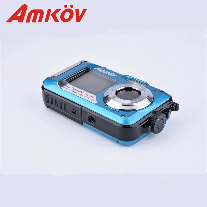 Высокое Качество AMKOV W599 Водонепроницаемый 24MP Цифровые Камеры Двойные Экраны Мини