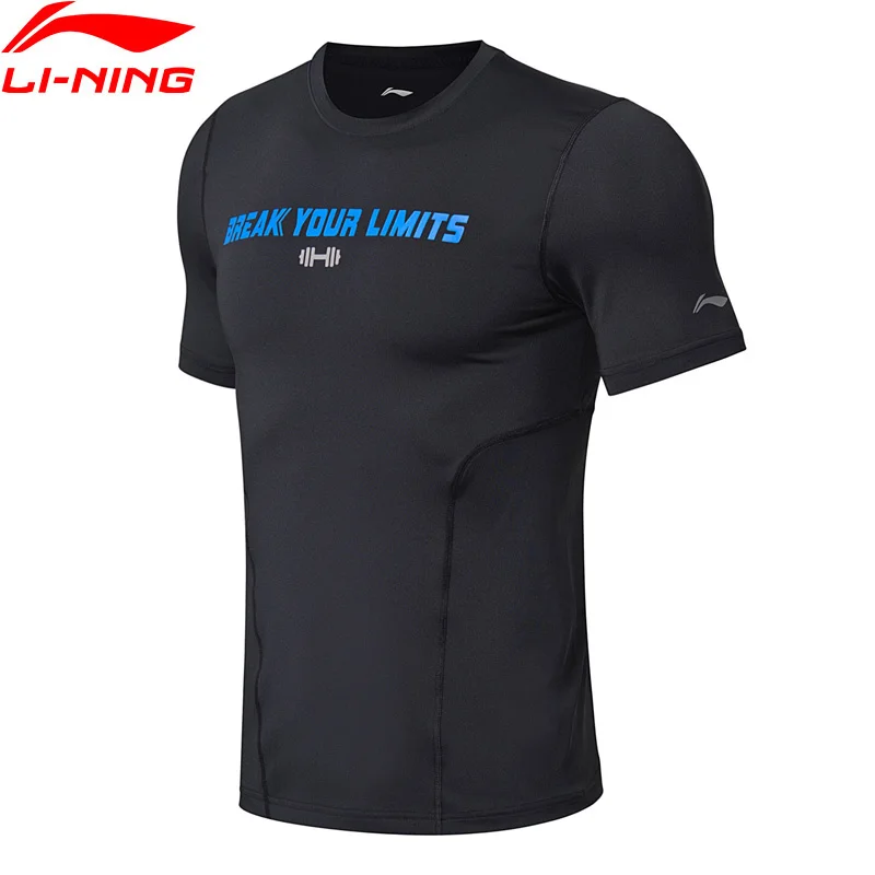 Мужская Спортивная Футболка Li Ning дышащая облегающая футболка из 86% полиэстера и