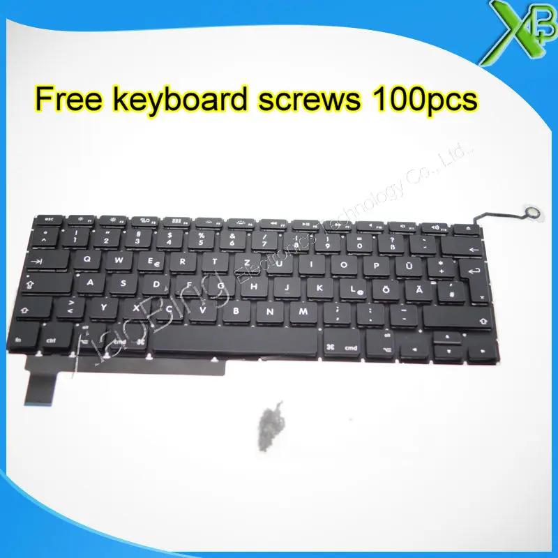 Немецкая клавиатура Deutsch QWERTZ Tastatur + винты для клавиатуры 100 шт. MacBook Pro 15 4 дюйма A1286