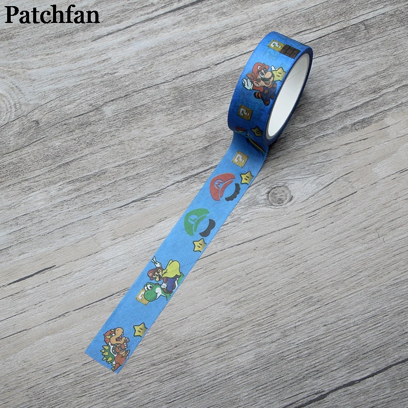 Patchfan Супер Марио Забавный мультфильм альбом книга DIY Скрапбукинг дети клей васи маскировки клейкие ленты Печатный узор наклейки A2002