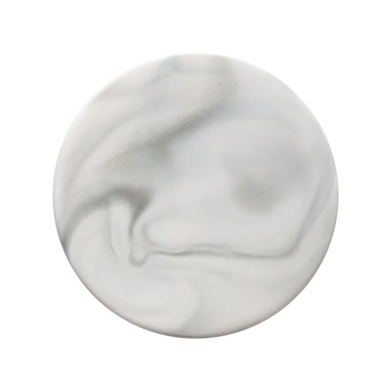 Grey (Round) Ins мраморная керамическая подставка, коврик для кофейной чашки, чайной чашки, коврик для обеденной бутылки, подстилки для стола, аксессуары для украшения стола, 1 шт., розовый, серый - Цвет: Grey (Round)